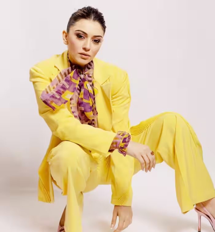 Hansika Motwani Dazzles In Stylish Yellow Pantsuit – See Viral Photos ...